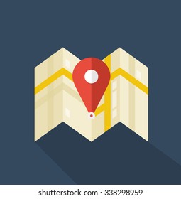 Flat colored location icon. EPS 10