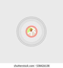 Flat colored location  icon illustration isolated vector sign symbol