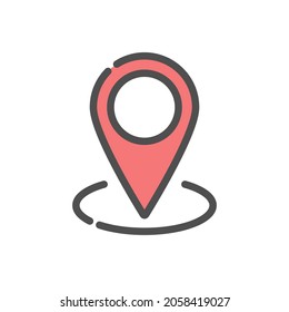 flat colored location icon vector illustration