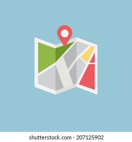 Flat colored location icon, vector