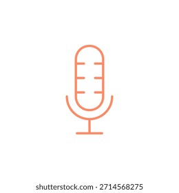 Icono de micrófono de color plano para grabación de audio y entrada de voz