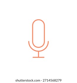 Icono de micrófono de color plano para grabación de audio y entrada de voz