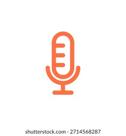 Icono de micrófono de color plano para grabación de audio y entrada de voz