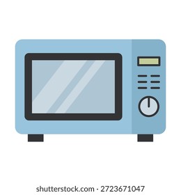 Ícone de micro-ondas de cor plana representando aparelhos de cozinha modernos para aquecer alimentos. Adequado para projetos de marketing e design de estilo de vida de eletrodomésticos.