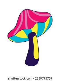 flat colored mushroom over white