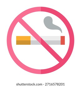 Flach gefärbtes Nichtraucher-Symbol, das Gesundheitsbewusstsein und rauchfreien Lebensstil darstellt.