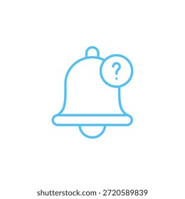 Icono de información de campana de notificación de color plano para alerta y notificación