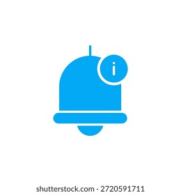 Icono de información de campana de notificación de color plano para alerta y notificación