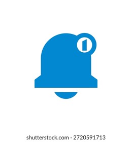 Icono de información de campana de notificación de color plano para alerta y notificación