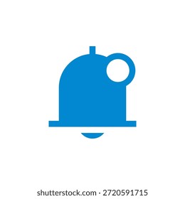 Icono de información de campana de notificación de color plano para alerta y notificación
