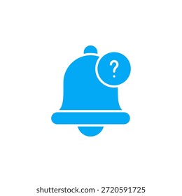 Icono de información de campana de notificación de color plano para alerta y notificación