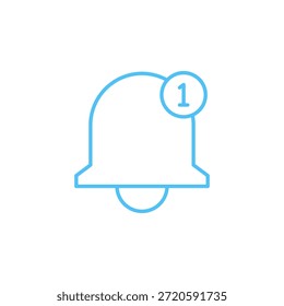 Icono de información de campana de notificación de color plano para alerta y notificación