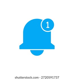 Icono de información de campana de notificación de color plano para alerta y notificación