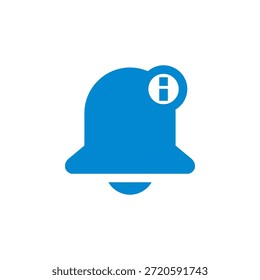 Icono de información de campana de notificación de color plano para alerta y notificación