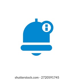 Icono de información de campana de notificación de color plano para alerta y notificación