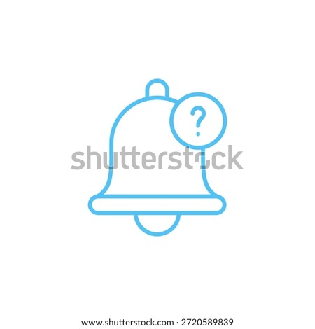Flat Colored Notification Bell Info Icon for Alert and Notification