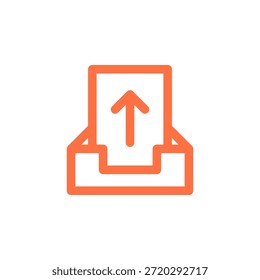 Conjunto de iconos de bandeja de salida de color plano en contorno y estilo sólido para la navegación de la interfaz