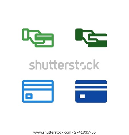 Flat Colored Payment and Credit Card Icon Set for Payment Interface