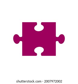 Un símbolo de rompecabezas de color plano sobre un fondo blanco. Una imagen vectorial.