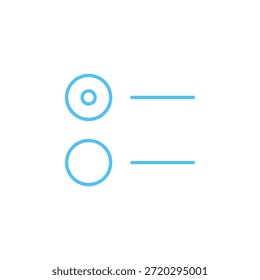 Ícone de botão de opção de cor plana para seleção de interface
