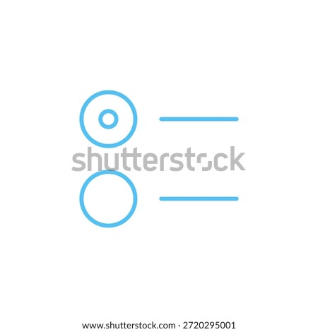 Flat Colored Radio Button Icon for Interface Selection