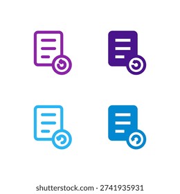 Flat Colored Recent and History Icon Set for Activity Interface