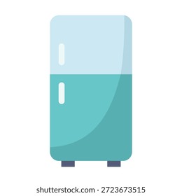 Ícone de refrigerador de cor plana que ilustra aparelhos de armazenamento e refrigeração de alimentos. Ideal para visuais de eletrodomésticos e designs com temas de cozinha.