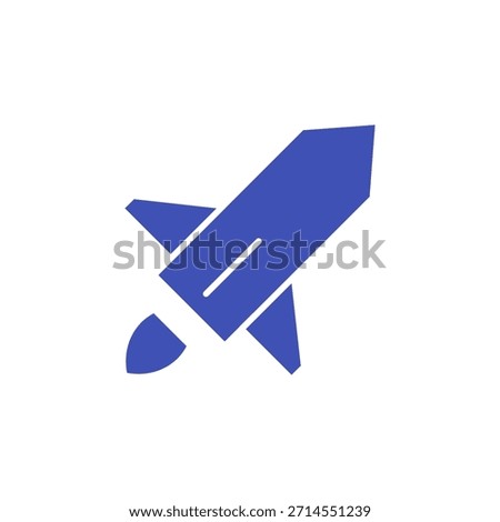 Flat Colored Rocket Icon for Performance Boost and Startup Launch