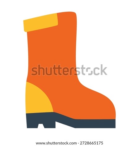 Flat colored safety boots icon symbolizing protective footwear for construction, industrial, and maintenance work environments.