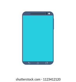 Flat colored Samsung smartphone icon on white background