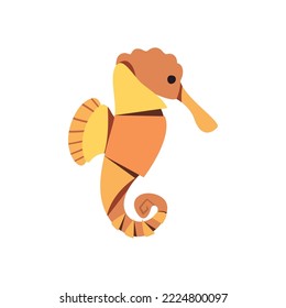 flat colored seahorse over white