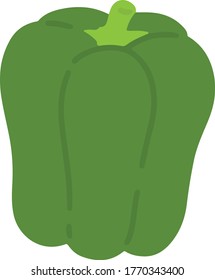 Flat colored simple green pepper