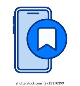 Guardar Icono de teléfono inteligente de color plano con un Botón de color adecuado para herramientas de almacenamiento, funciones de copia de seguridad y uso de administración de archivos.
