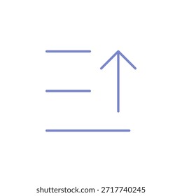 Icono ascendente de clasificación de color plano para pedidos de datos y navegación de interfaz