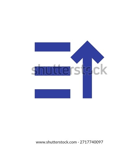 Flat Colored Sort Ascending Icon for Data Ordering and Interface Navigation