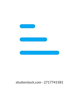 Icono de clasificación descendente de color plano para la ordenación de datos y la navegación de la interfaz