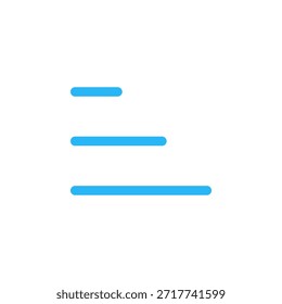 Icono de clasificación descendente de color plano para la ordenación de datos y la navegación de la interfaz
