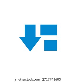 Flat Colored Sort Descending Icon for Data Ordering and Interface Navigation