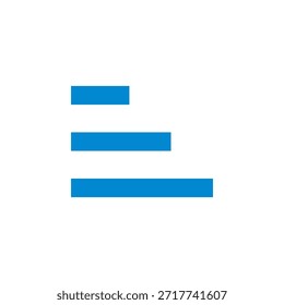 Icono de clasificación descendente de color plano para la ordenación de datos y la navegación de la interfaz