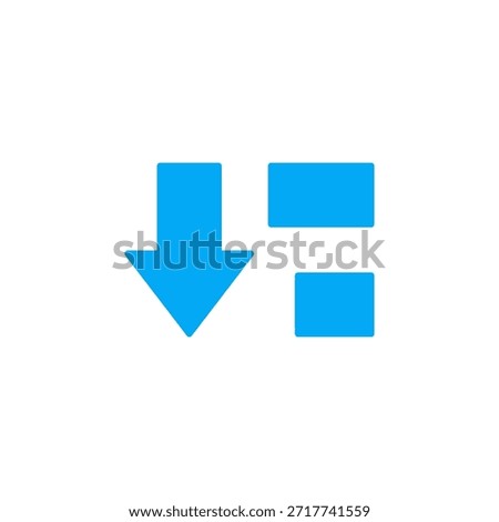Flat Colored Sort Descending Icon for Data Ordering and Interface Navigation