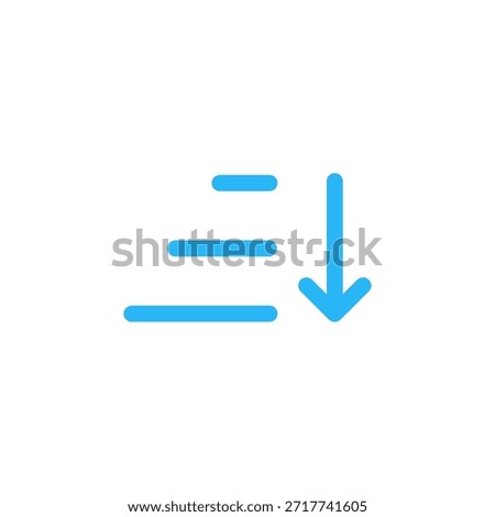 Flat Colored Sort Descending Icon for Data Ordering and Interface Navigation