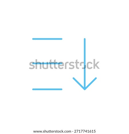 Flat Colored Sort Descending Icon for Data Ordering and Interface Navigation