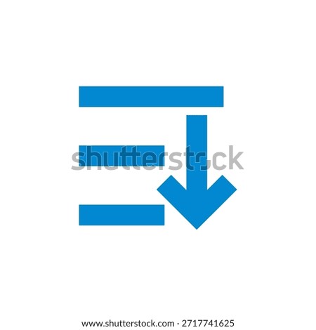 Flat Colored Sort Descending Icon for Data Ordering and Interface Navigation