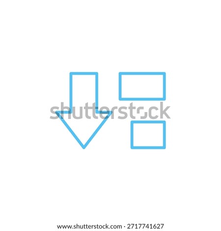 Flat Colored Sort Descending Icon for Data Ordering and Interface Navigation