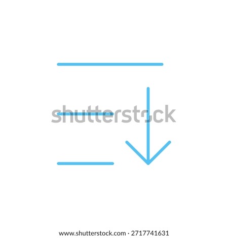 Flat Colored Sort Descending Icon for Data Ordering and Interface Navigation