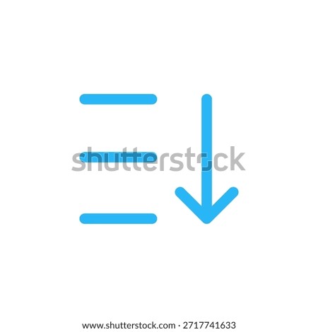 Flat Colored Sort Descending Icon for Data Ordering and Interface Navigation