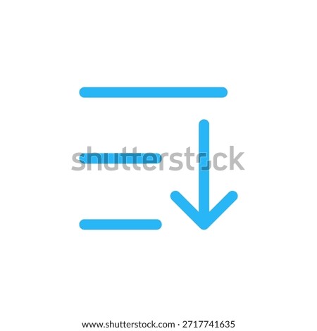 Flat Colored Sort Descending Icon for Data Ordering and Interface Navigation