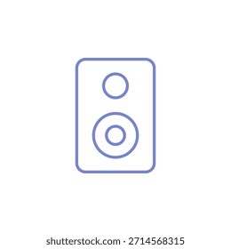 Icono de altavoz de color plano para salida de audio y control de volumen
