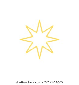 Icono de estrella de color plano para sistemas de clasificación y marcado favorito