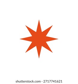 Icono de estrella de color plano para sistemas de clasificación y marcado favorito